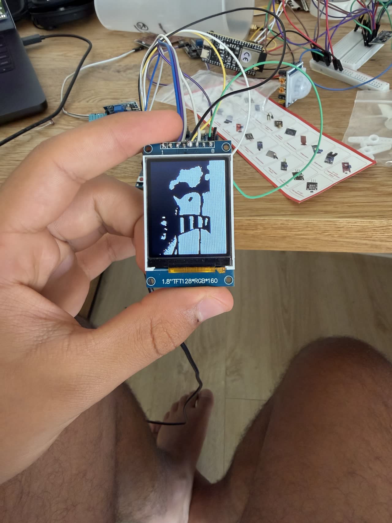 ESP32 driving a 1.8 inch TFT display