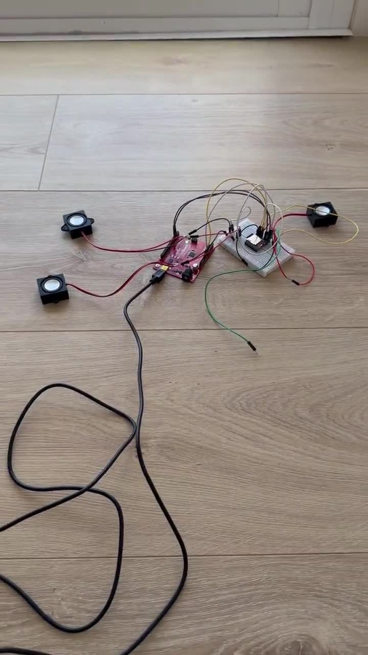 Completed ROV chassis with four thruster guards