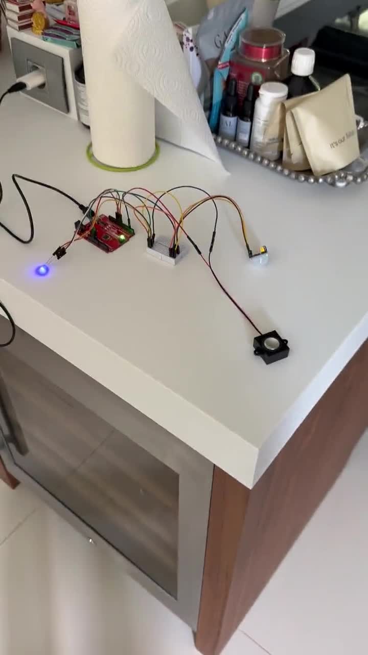 ROV running with its LED indicator lit
