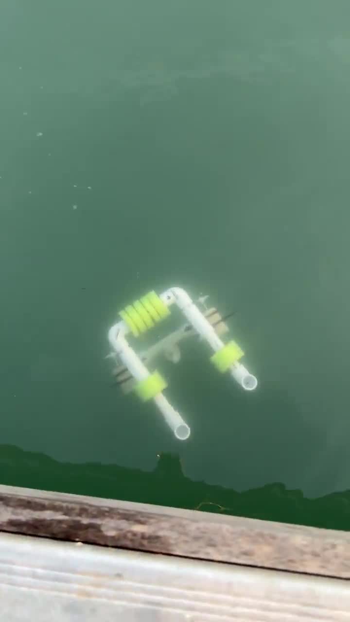 Close up of the ROV thrusters in water
